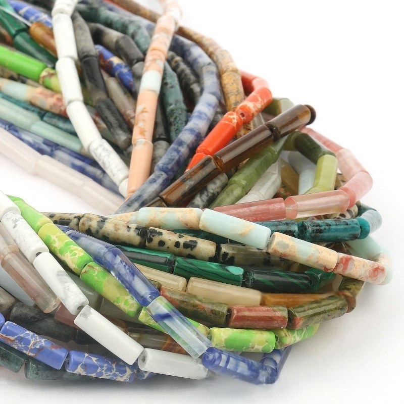 4x13MM Tube Cylinder Stone Beads for making jewelry