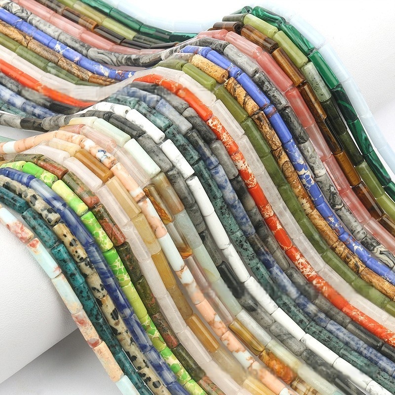 4x13MM Tube Cylinder Stone Beads for making jewelry