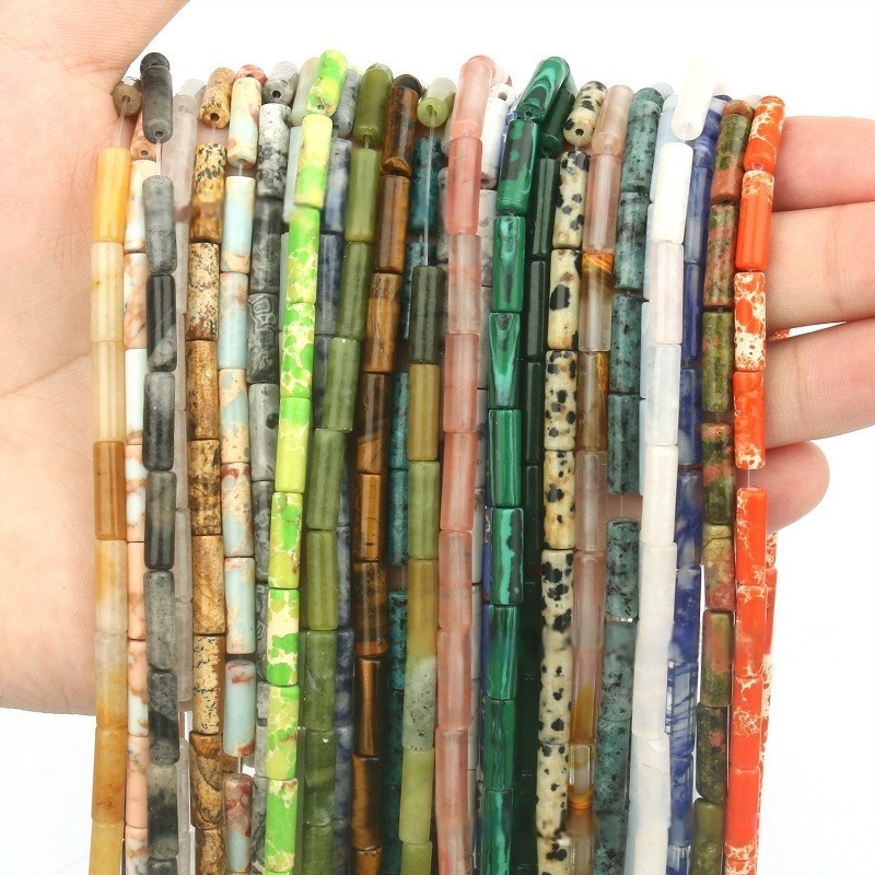 4x13MM Tube Cylinder Stone Beads for making jewelry