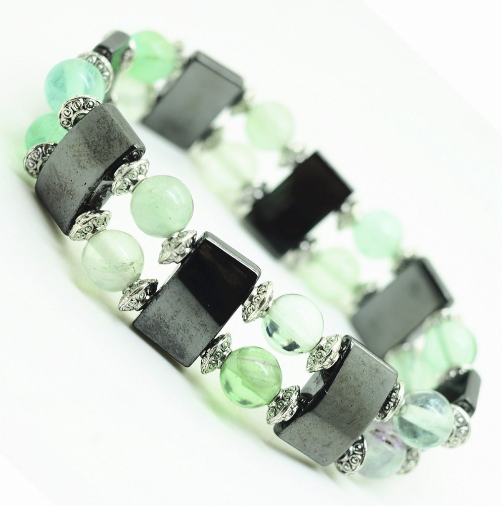 8MM Stone Round Beads Hematite Spacer Beads Stretch Bracelet No Mangeitc  Power Balance
