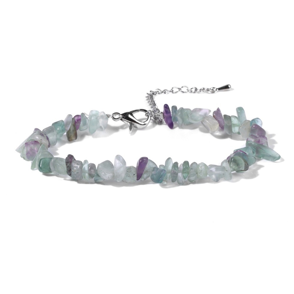 Irregular Chips Gemstone Beads Bracelets Silver Lobster Clasp and Extended 5CM Chain