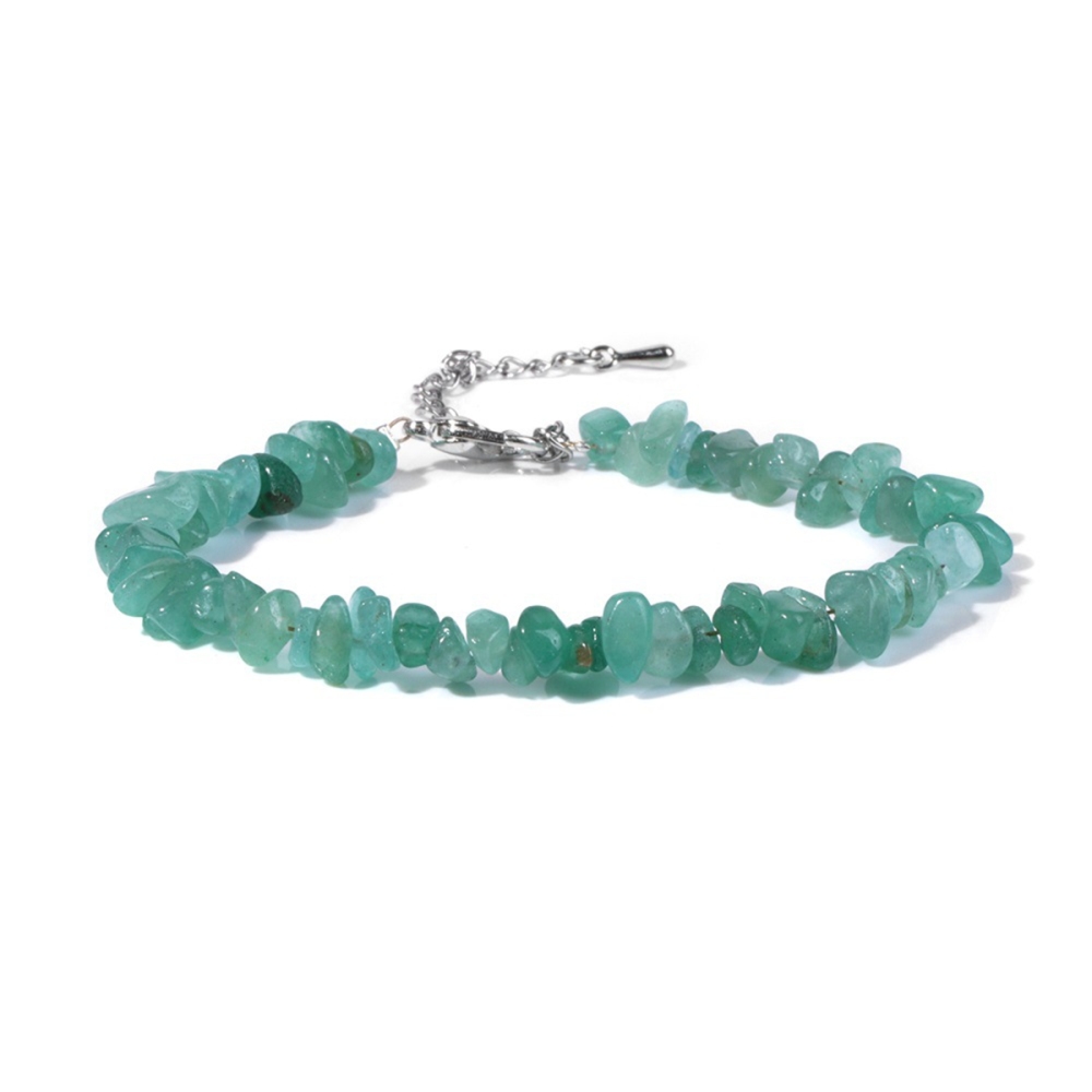 Irregular Chips Gemstone Beads Bracelets Silver Lobster Clasp and Extended 5CM Chain