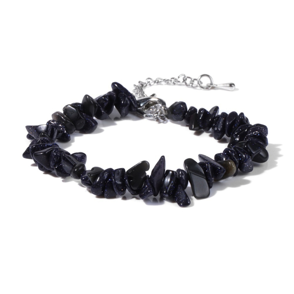 Irregular Chips Gemstone Beads Bracelets Silver Lobster Clasp and Extended 5CM Chain