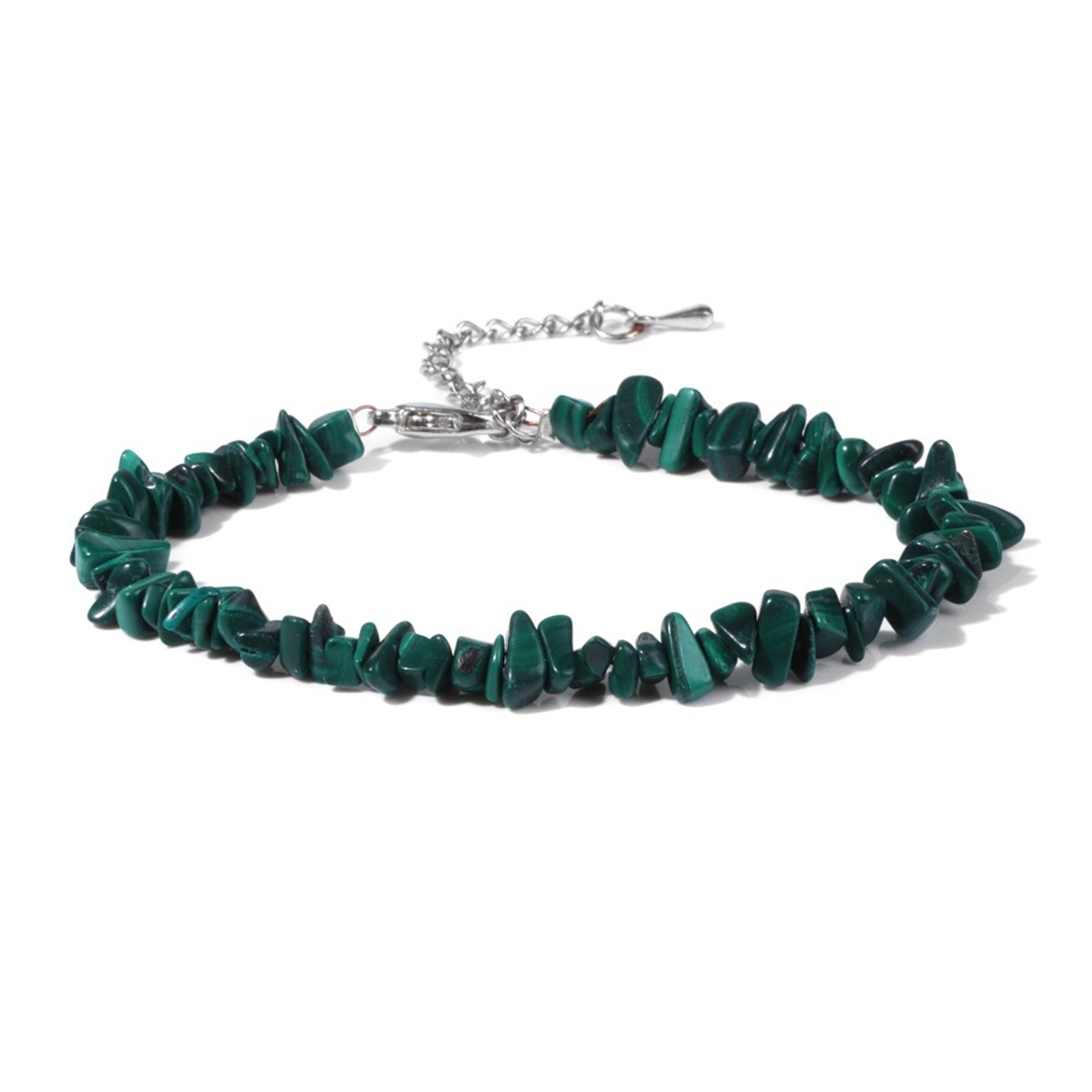 Irregular Chips Gemstone Beads Bracelets Silver Lobster Clasp and Extended 5CM Chain