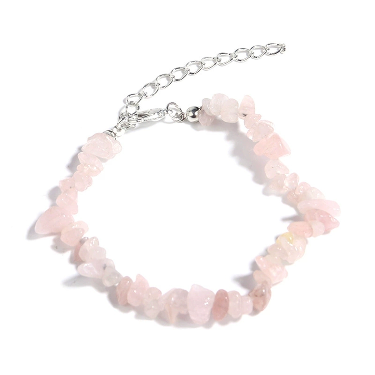 Irregular Chips Gemstone Beads Bracelets Silver Lobster Clasp and Extended 5CM Chain