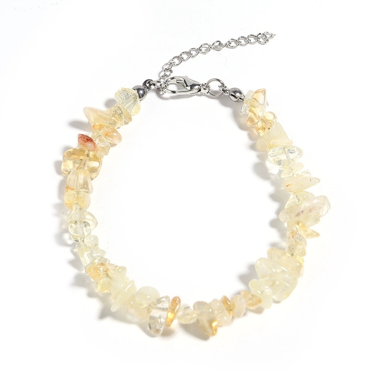 Irregular Chips Gemstone Beads Bracelets Silver Lobster Clasp and Extended 5CM Chain