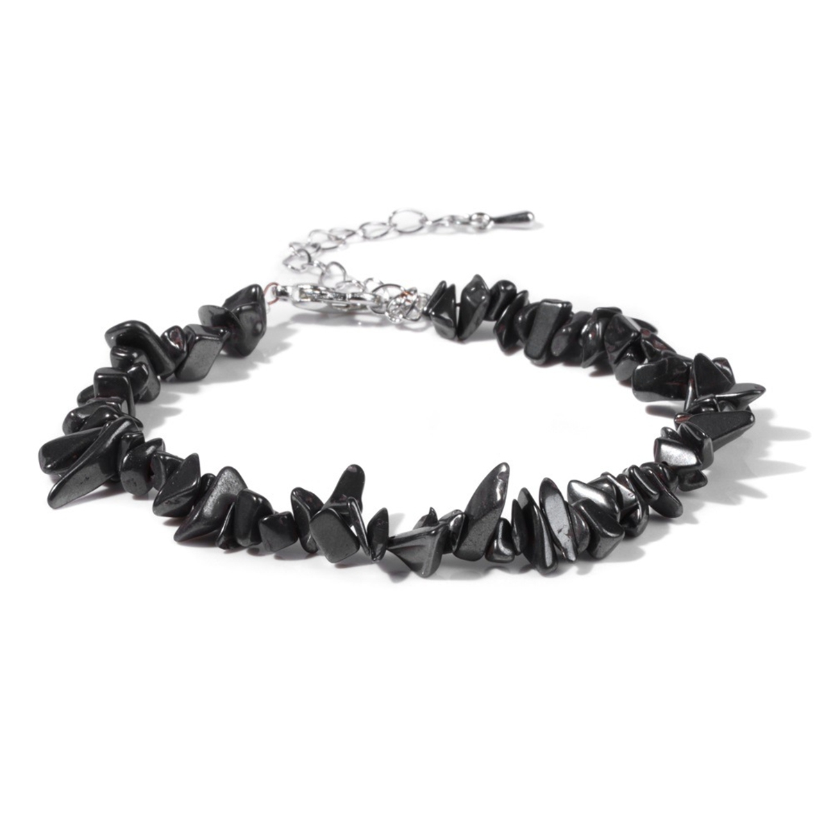 Irregular Chips Gemstone Beads Bracelets Silver Lobster Clasp and Extended 5CM Chain