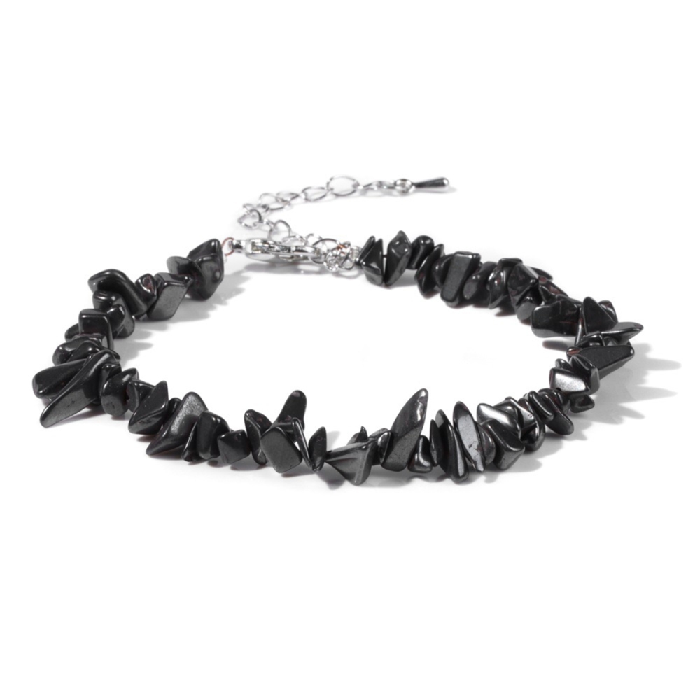 Irregular Chips Gemstone Beads Bracelets Silver Lobster Clasp and Extended 5CM Chain