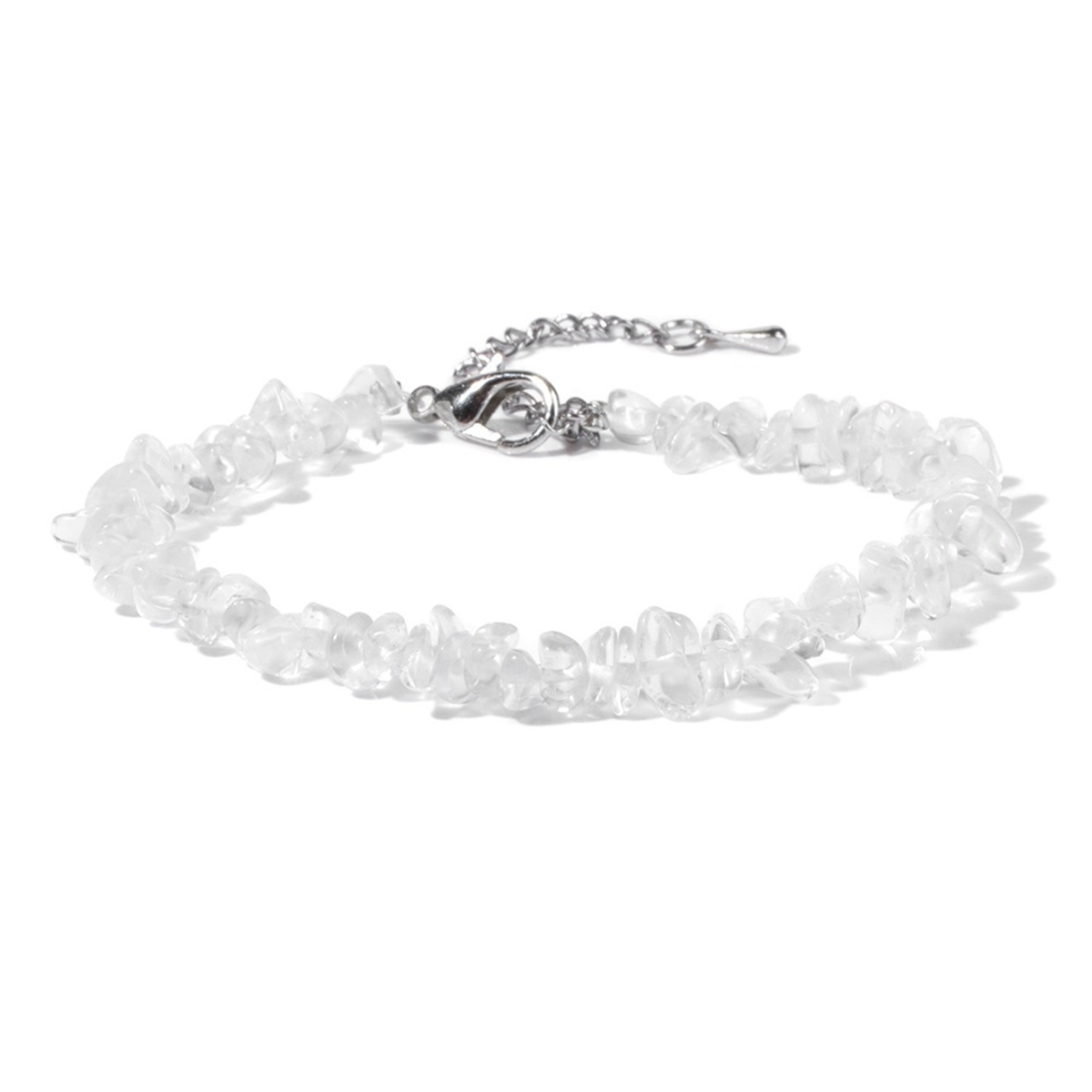 Irregular Chips Gemstone Beads Bracelets Silver Lobster Clasp and Extended 5CM Chain