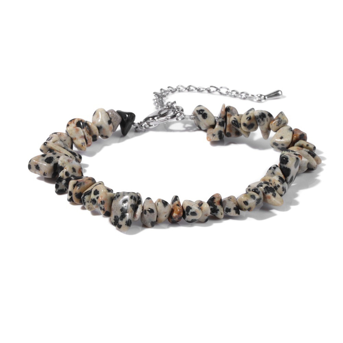 Irregular Chips Gemstone Beads Bracelets Silver Lobster Clasp and Extended 5CM Chain