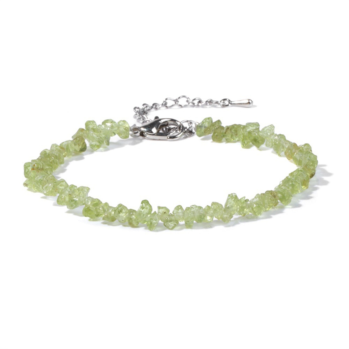 Irregular Chips Gemstone Beads Bracelets Silver Lobster Clasp and Extended 5CM Chain