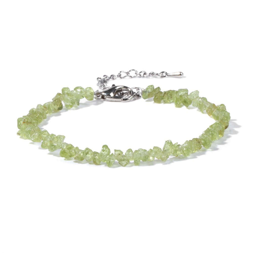 Irregular Chips Gemstone Beads Bracelets Silver Lobster Clasp and Extended 5CM Chain