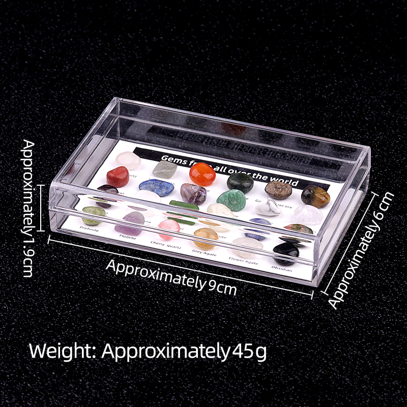 24 Mini Rocks and Mineral Assortment Set Stone Collection for Polishing Wicca & Reiki Crystal Healing