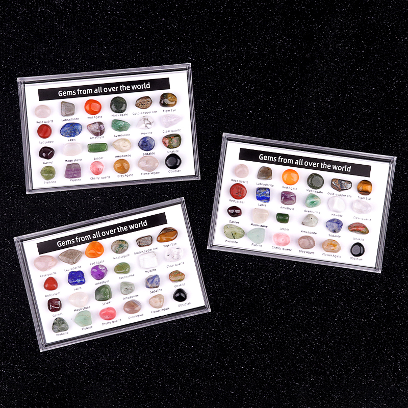 24 Mini Rocks and Mineral Assortment Set Stone Collection for Polishing Wicca & Reiki Crystal Healing
