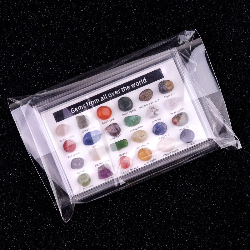 24 Mini Rocks and Mineral Assortment Set Stone Collection for Polishing Wicca & Reiki Crystal Healing