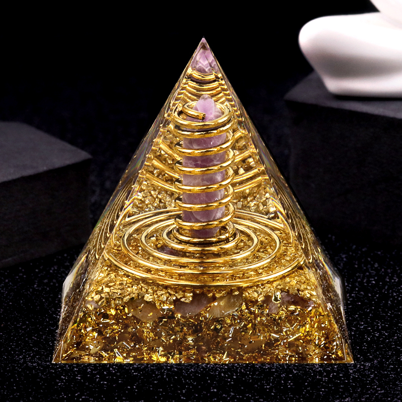 Gemstone 60MM Pyramid Ornament for Home Decor