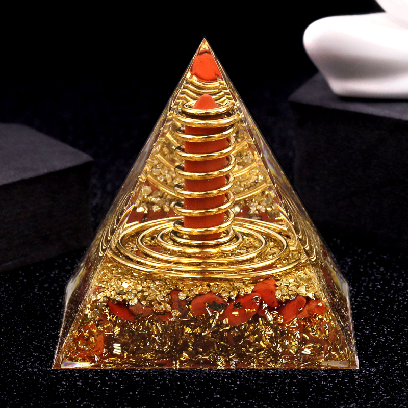 Gemstone Hexagonal Prism  60MM Pyramid Ornament for Home Decor