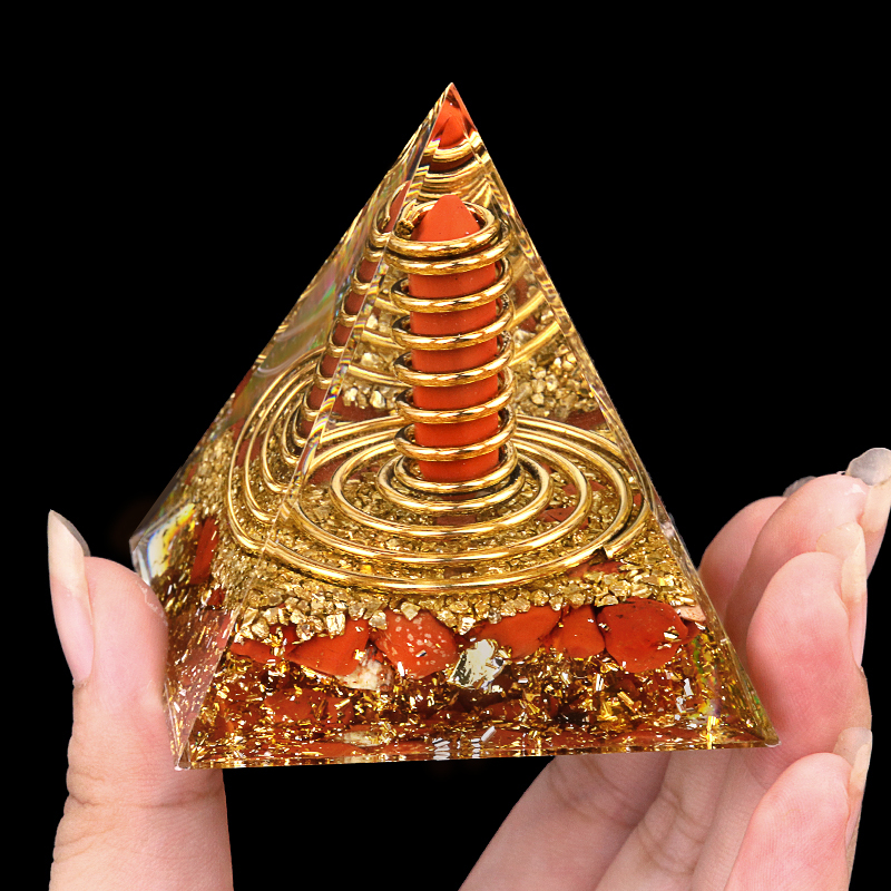 Gemstone Hexagonal Prism  60MM Pyramid Ornament for Home Decor