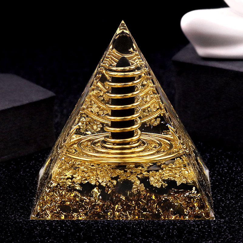 Gemstone Hexagonal Prism  60MM Pyramid Ornament for Home Decor