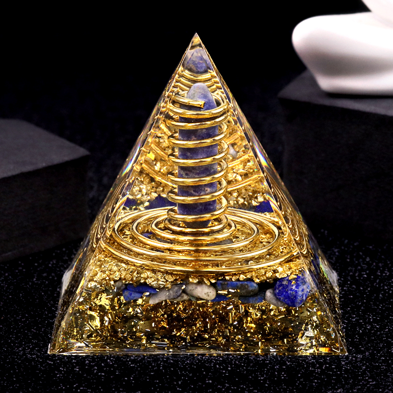 Gemstone Hexagonal Prism  60MM Pyramid Ornament for Home Decor