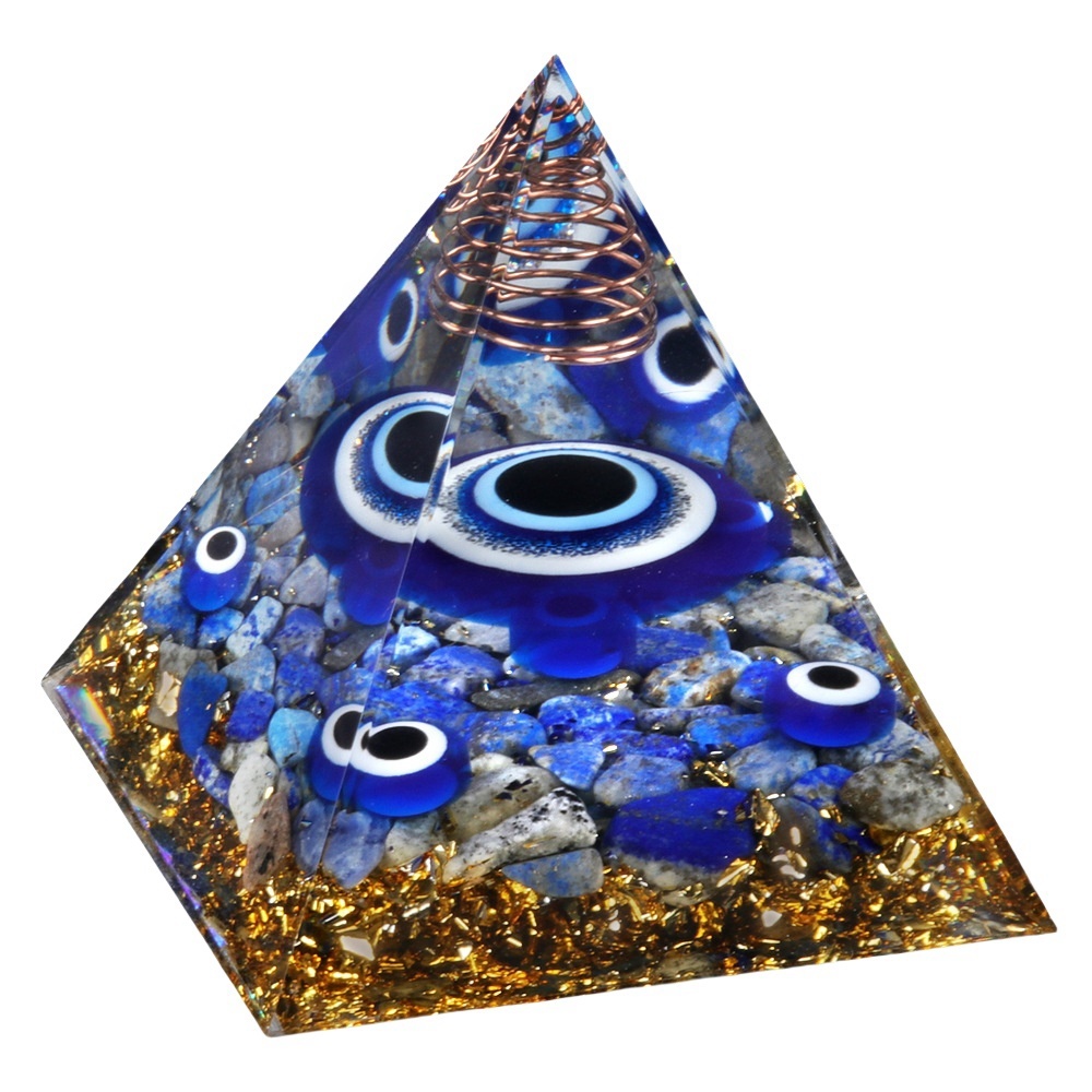 Lapis lazuli Gold 60MM Pyramid Ornament for Home Decor