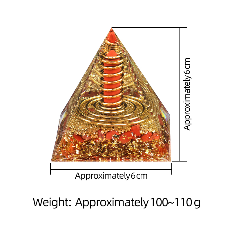 Gemstone 60MM Pyramid Ornament for Home Decor