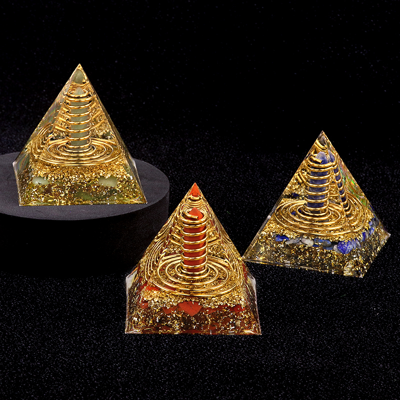 Gemstone 60MM Pyramid Ornament for Home Decor