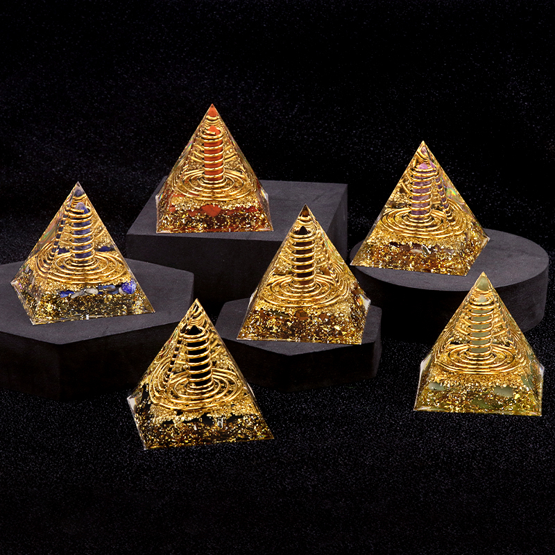 Gemstone 60MM Pyramid Ornament for Home Decor