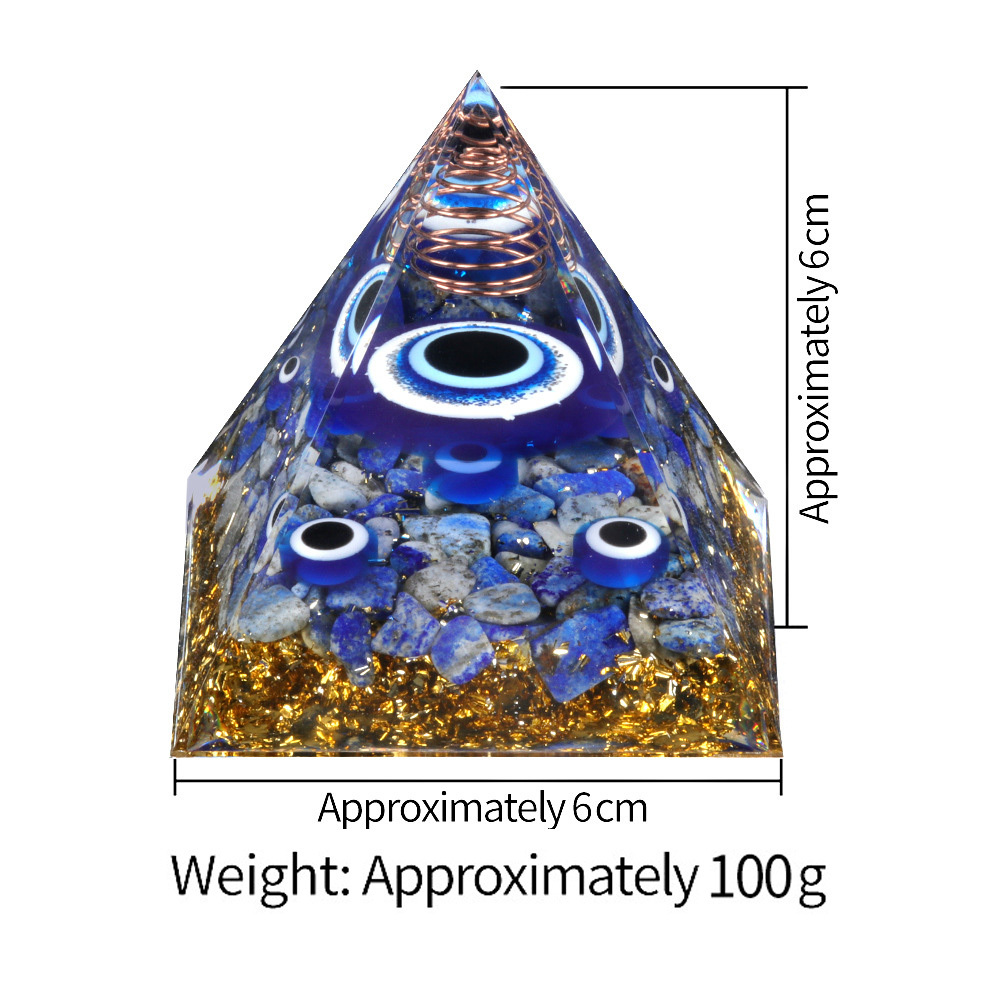 Lapis lazuli Gold 60MM Pyramid Ornament for Home Decor