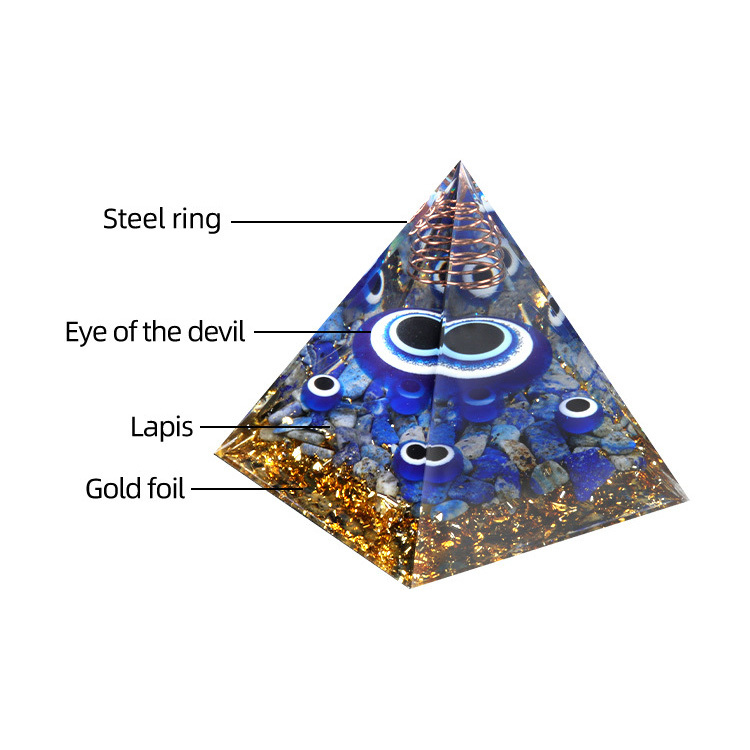 Lapis lazuli Gold 60MM Pyramid Ornament for Home Decor