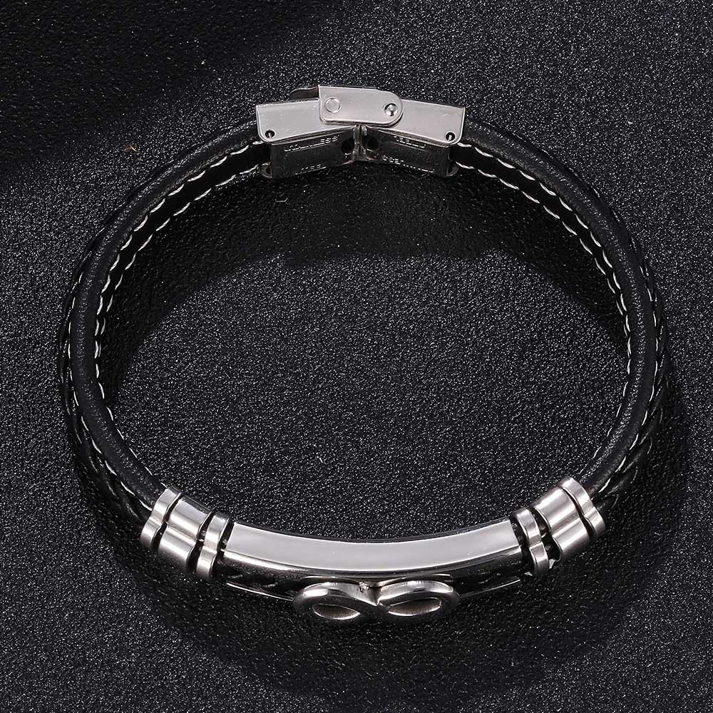 Men's Braided Leather Bracelet Wristband Cuff Bracelet for Men Gifts Stainless Steel Clasp