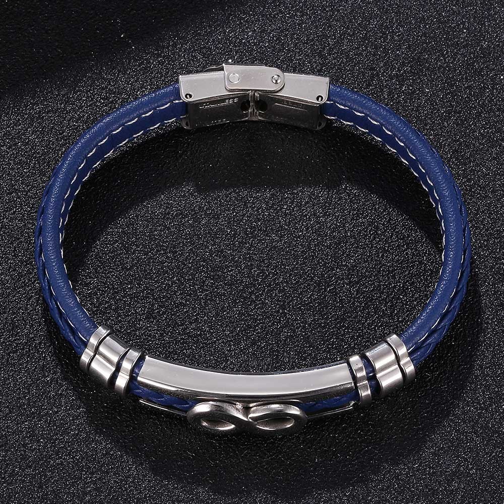 Men's Braided Leather Bracelet Wristband Cuff Bracelet for Men Gifts Stainless Steel Clasp