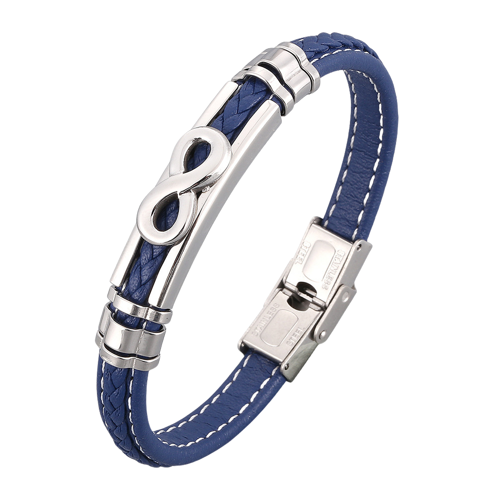 Men's Braided Leather Bracelet Wristband Cuff Bracelet for Men Gifts Stainless Steel Clasp
