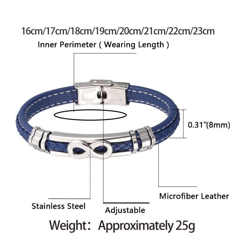 Men's Braided Leather Bracelet Wristband Cuff Bracelet for Men Gifts Stainless Steel Clasp