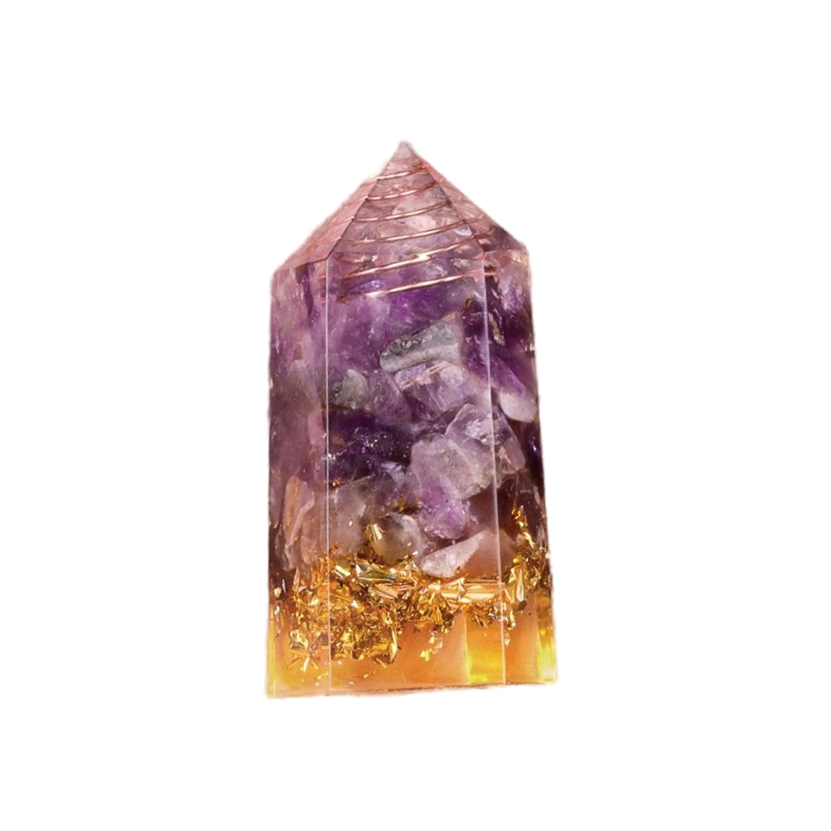 Gemstone Chip Stone  Resin Hexagonal Prism Ornament for Home Decor