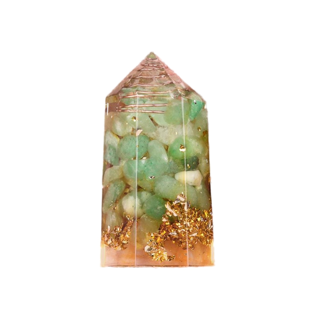 Gemstone Chip Stone  Resin Hexagonal Prism Ornament for Home Decor