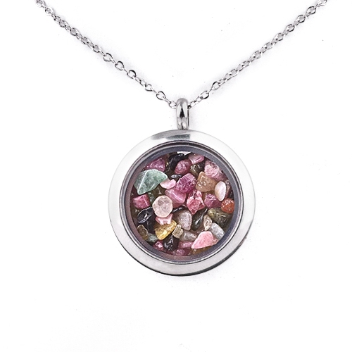 Stainless Steel Living Memory Floating Locket Chamrs Gemstone Pendant for Making Jewelry