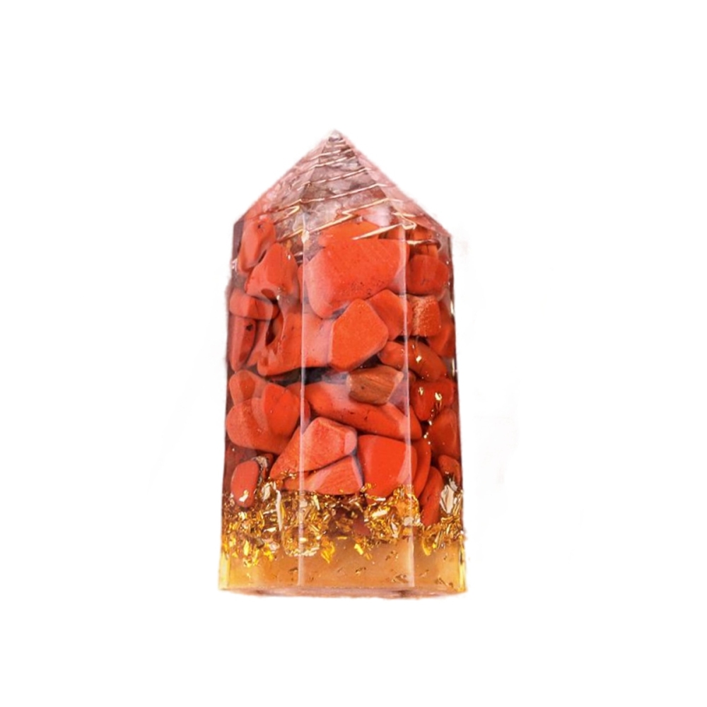 Gemstone Chip Stone  Resin Hexagonal Prism Ornament for Home Decor