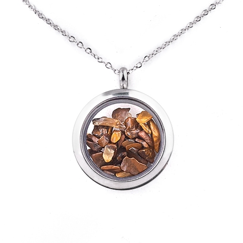 Stainless Steel Living Memory Floating Locket Chamrs Gemstone Pendant for Making Jewelry