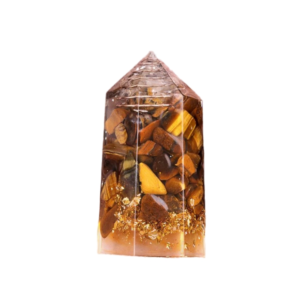 Gemstone Chip Stone  Resin Hexagonal Prism Ornament for Home Decor