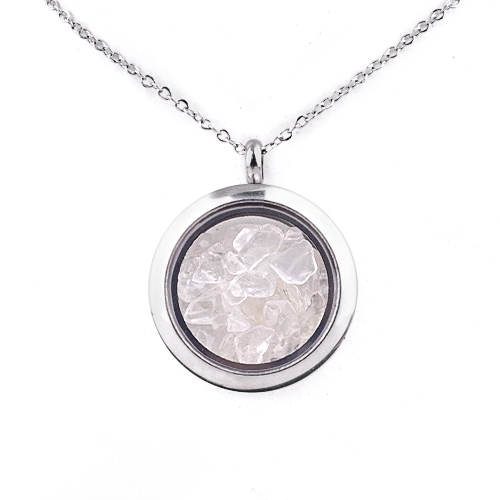 Stainless Steel Living Memory Floating Locket Chamrs Gemstone Pendant for Making Jewelry