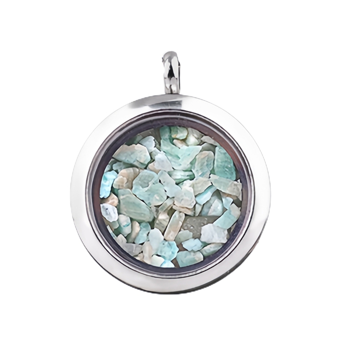 Stainless Steel Living Memory Floating Locket Chamrs Gemstone Pendant for Making Jewelry