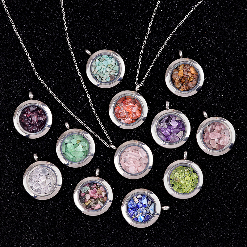 Stainless Steel Living Memory Floating Locket Chamrs Gemstone Pendant for Making Jewelry