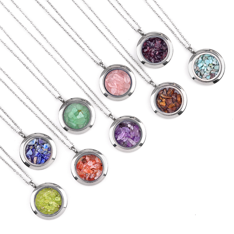 Stainless Steel Living Memory Floating Locket Chamrs Gemstone Pendant for Making Jewelry