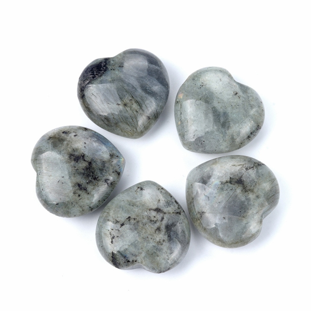 30mm Love Heart Gemstone for Home Decor  Handmade Craved Healing Chakra Crystal Pendant NO Hole