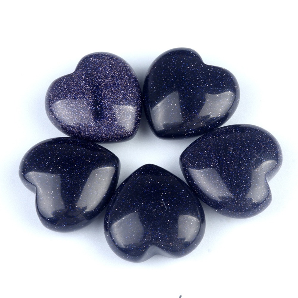30mm Love Heart Gemstone for Home Decor  Handmade Craved Healing Chakra Crystal Pendant NO Hole