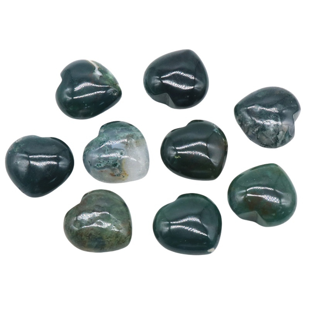 30mm Love Heart Gemstone for Home Decor  Handmade Craved Healing Chakra Crystal Pendant NO Hole