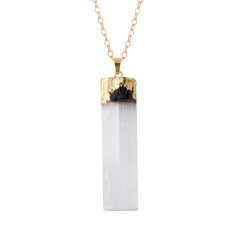 Gold Black Tourmaline+White Selenite Crystal