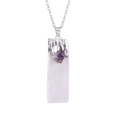 Silver Amethyst+White Selenite Crystal