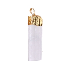 White Selenite Crystal-Gold